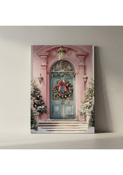 Pembe Ev Noel Kapısı Tablosu fiyatları