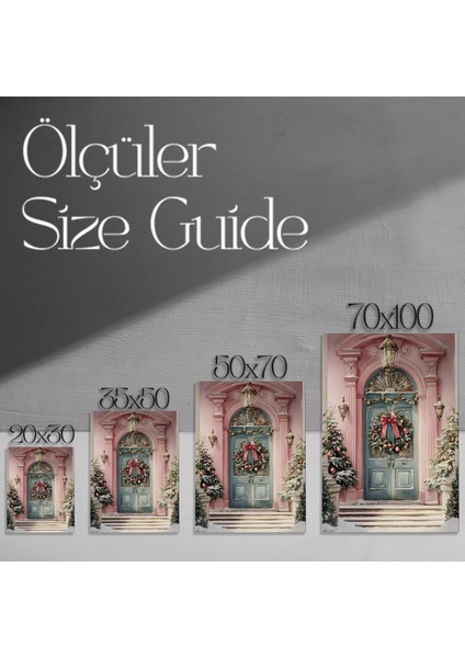 Pembe Ev Noel Kapısı Tablosu modelleri