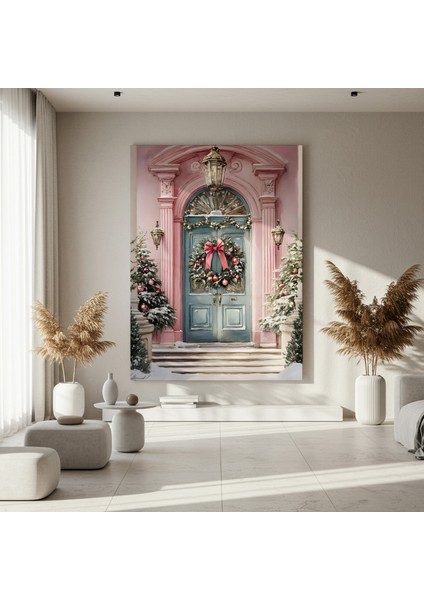 Pembe Ev Noel Kapısı Tablosu fırsatları