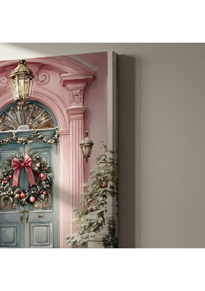 Pembe Ev Noel Kapısı Tablosu indirimleri