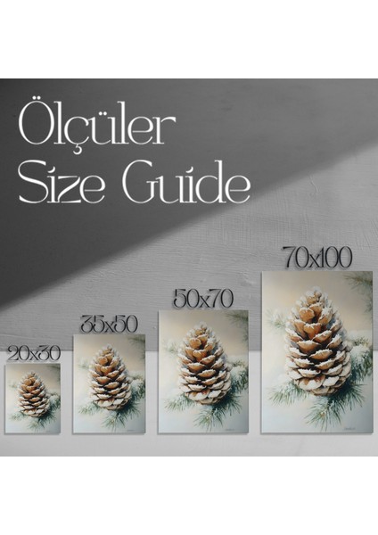 Kışın Karlı Kozalak Tablosu modelleri