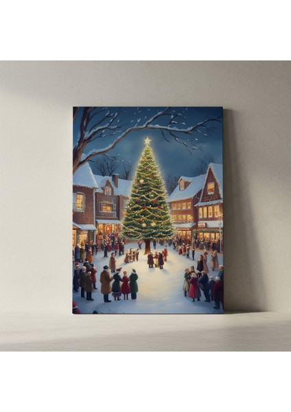 Büyülü Kış Kasabası Noel Ağacı Tablosu fiyatları