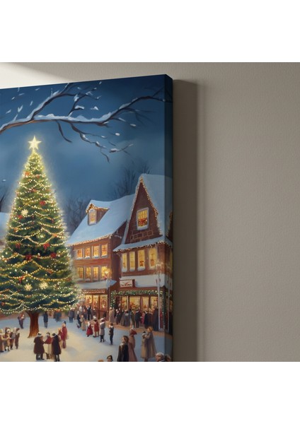 Büyülü Kış Kasabası Noel Ağacı Tablosu indirimleri