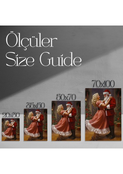 Noel Baba ve Bayanla Dans Tablosu modelleri