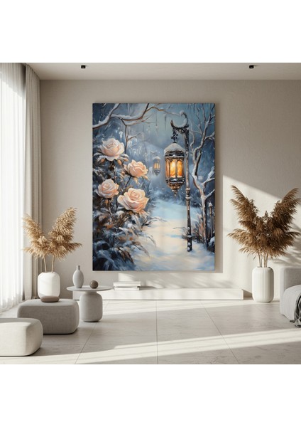 Kış Gecesi Gül Bahçesi Tablosu fırsatları