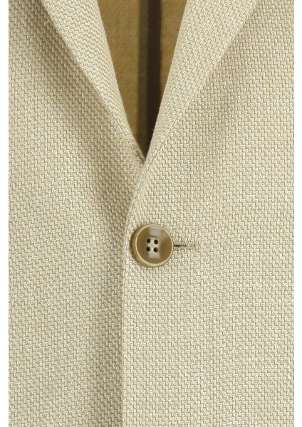 Relaxed Fit Rahat Kesim Desenli Keten Karışımlı Ceket modelleri