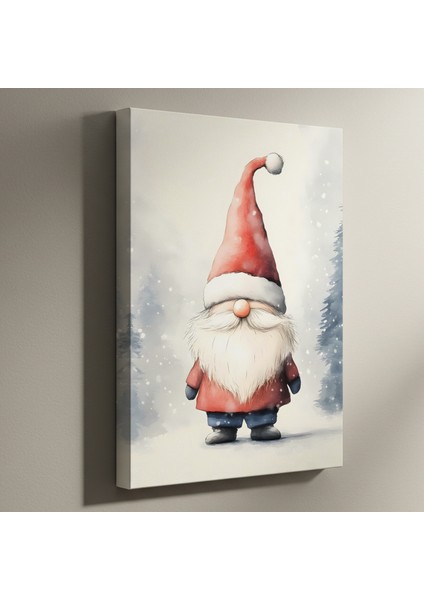 Noeli Kar Yağışı Içinde Sevimli Cüce Tablosu