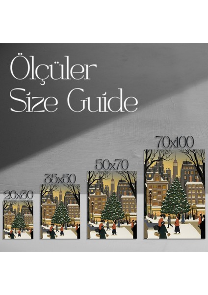 Karlı New York Noel Manzarası Tablosu modelleri