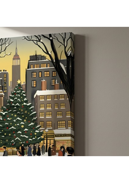 Karlı New York Noel Manzarası Tablosu indirimleri