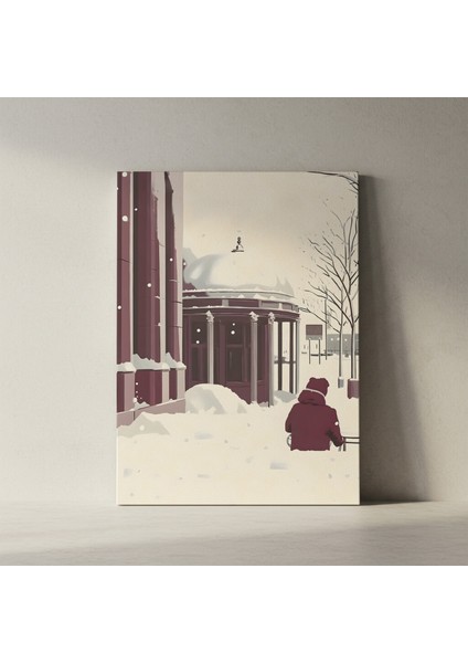 Kış Günü Karda Bekleyen Kişi Tablosu fiyatları