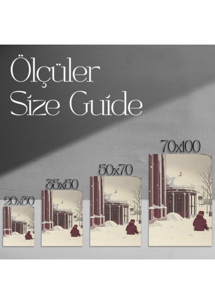 Kış Günü Karda Bekleyen Kişi Tablosu modelleri