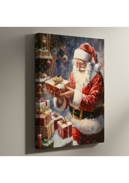 Noel Baba ve Hediyeleri Yağlıboya Tablosu