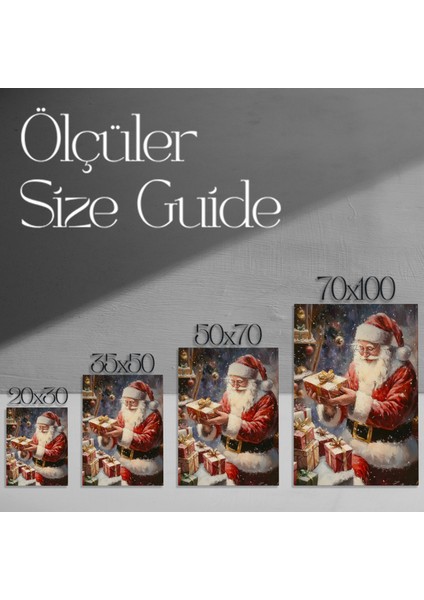 Noel Baba ve Hediyeleri Yağlıboya Tablosu modelleri