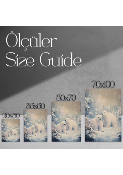 Kış Masalı Kutup Ayıları Tablosu modelleri