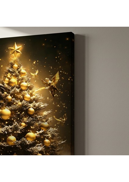 Altın Noel Ağacı ve Melekler Tablosu indirimleri