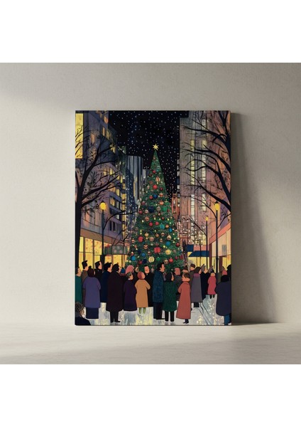 Şehirde Noel Kış Gecesi Tablosu fiyatları