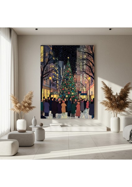 Şehirde Noel Kış Gecesi Tablosu fırsatları