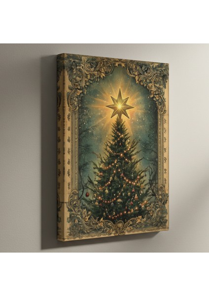 Büyülü Kış Gecesi Noel Ağacı Tablosu