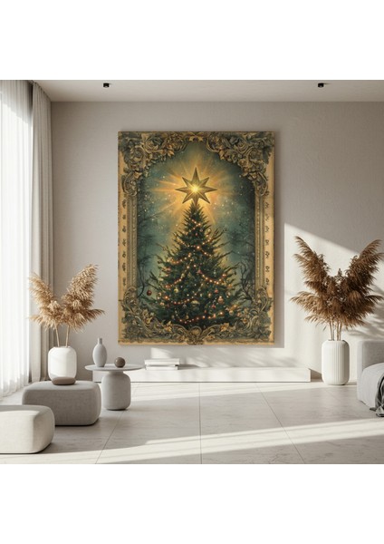 Büyülü Kış Gecesi Noel Ağacı Tablosu fırsatları