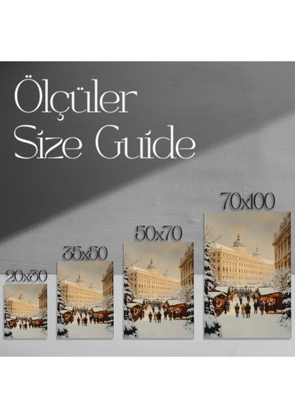 Büyülü Kış Pazarı Tablosu modelleri