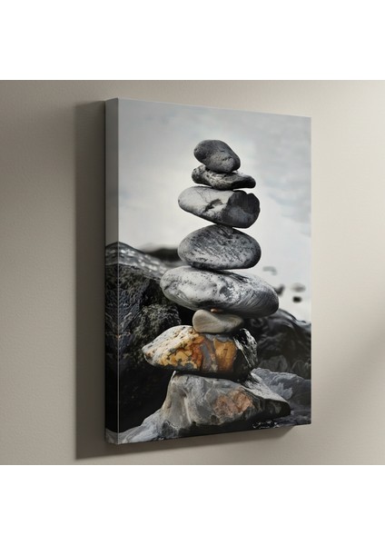 Plaj Taşları Denge Sanatı Tablosu