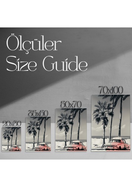 Plaj Manzaralı Klasik Araba Tablosu modelleri