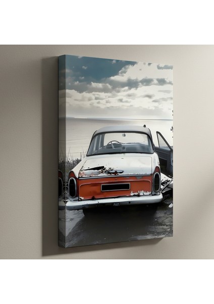 Paslı Araba Sahil Manzarası Tablosu