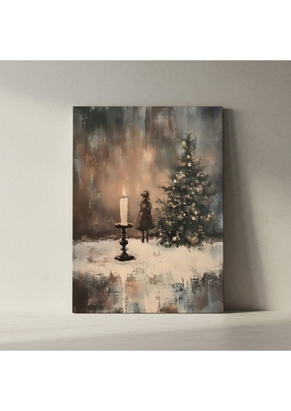 Kış Gecesi Kız ve Noel Ağacı Tablosu fiyatları
