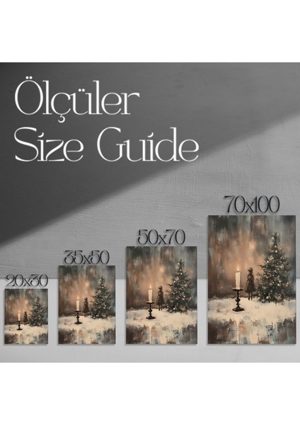Kış Gecesi Kız ve Noel Ağacı Tablosu modelleri