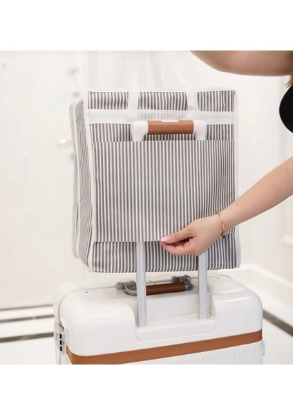 Çizgili Çok Amaçlı Valiz Üstü Seyahat ve Ayakkabı Düzenleyici Çanta – 38X33X20 cm