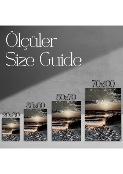 Güneş Batımı Plaj Manzarası Tablosu modelleri