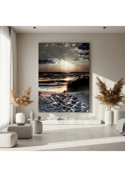 Güneş Batımı Plaj Manzarası Tablosu fırsatları