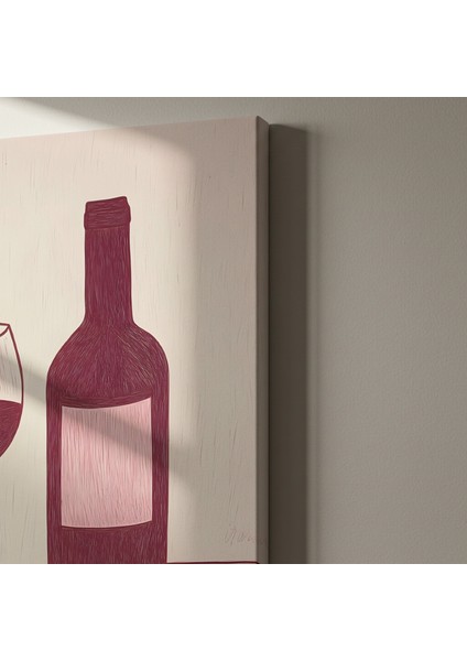 Şarap ve Kadeh Soyut Illüstrasyon Tablosu indirimleri