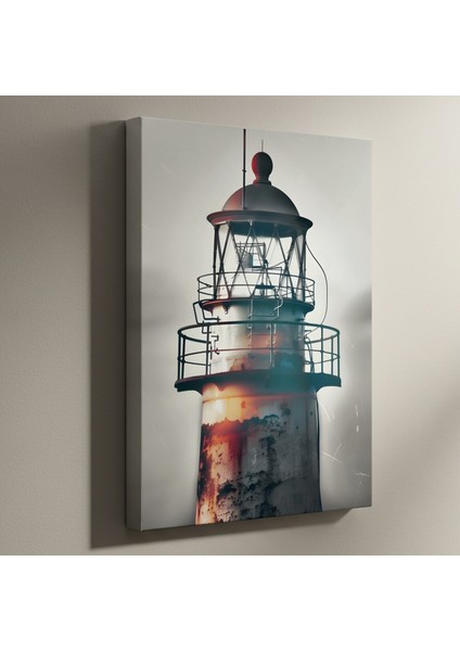 Paslı Deniz Feneri Sahil Manzarası Tablosu