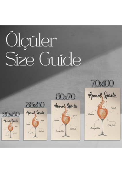 Aperol Spritz Kokteyli Illüstrasyon Tablosu modelleri