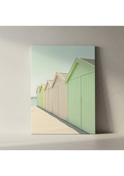 Pastel Renkli Yazlık Kulübeler Tablosu fiyatları