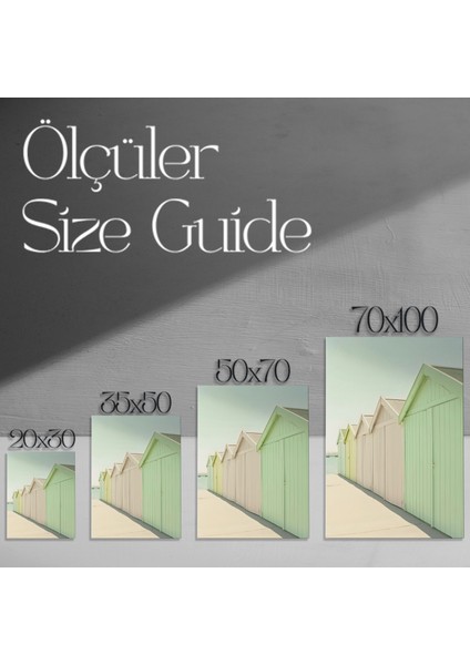 Pastel Renkli Yazlık Kulübeler Tablosu modelleri