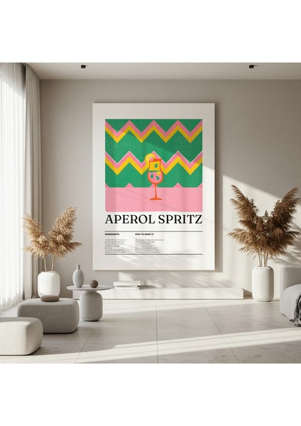 Aperol Spritz Kokteyli Tarzı Modern Illüstrasyon Tablosu fırsatları