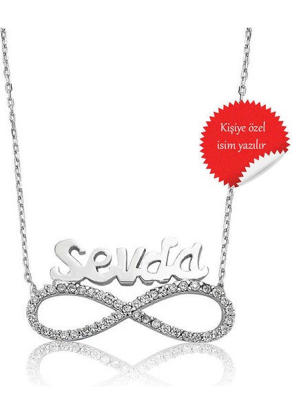 Gümüş Isimli Sonsuzluk Bayan Kolye