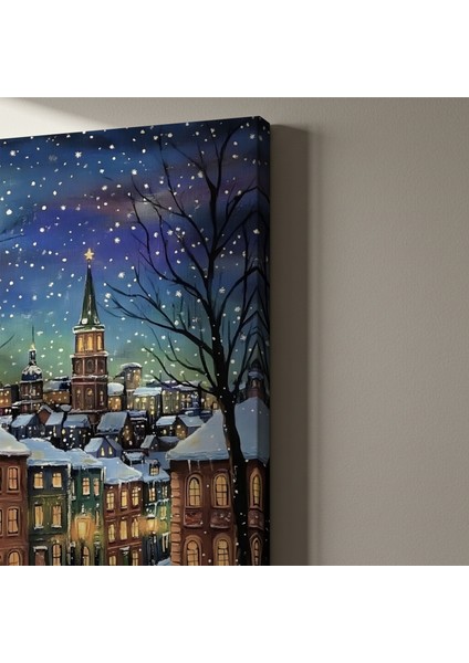 Karlı Kış Kasabası Yağlıboya Tablosu indirimleri