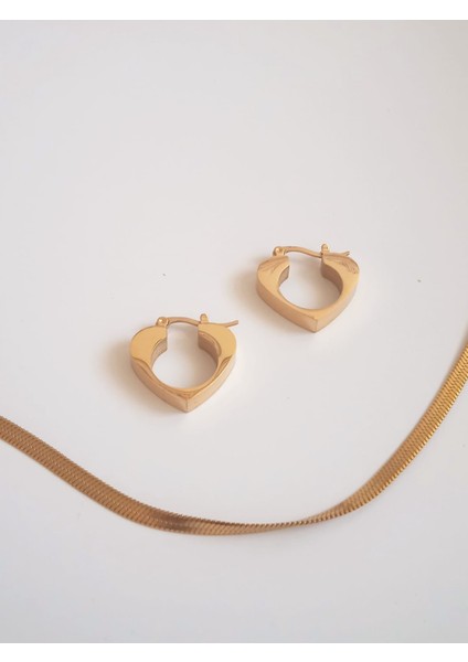 Çelik Kalp Halka Küpe