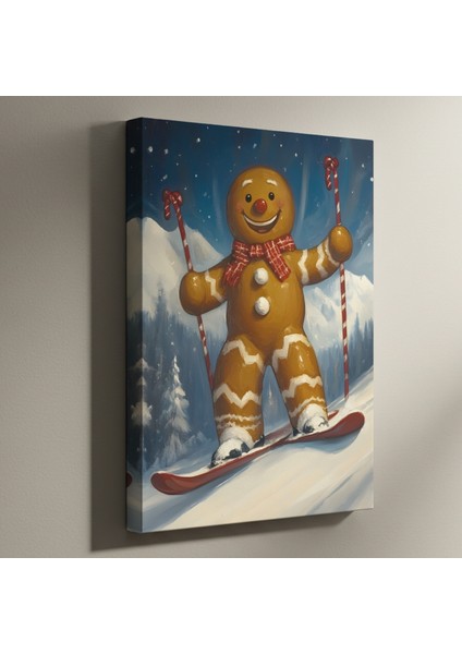 Kış Sporları Yapan Zencefilli Adam Tablosu