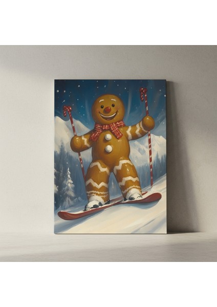 Kış Sporları Yapan Zencefilli Adam Tablosu fiyatları