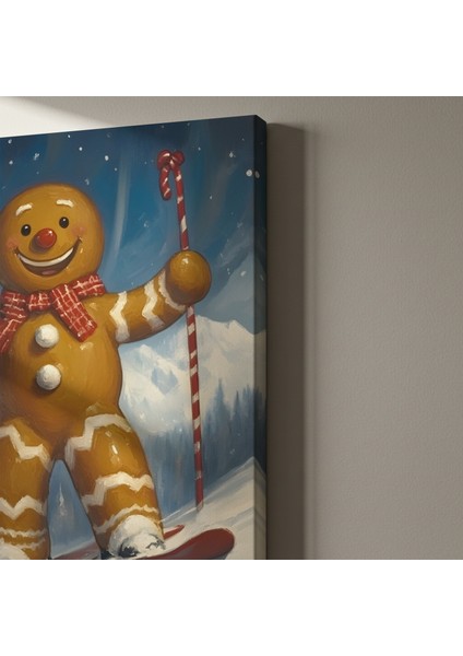 Kış Sporları Yapan Zencefilli Adam Tablosu indirimleri