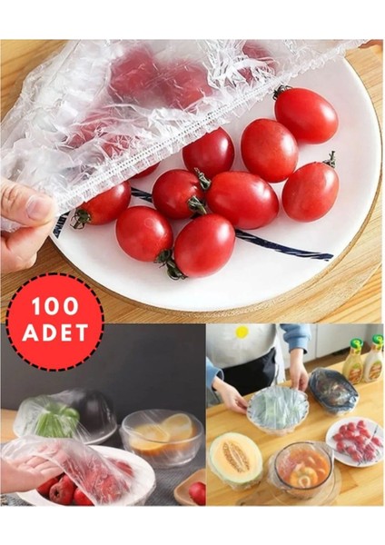 100 Adet Lastikli Pratik Tazeliği Koruyan Tencere ve Tabak Bonesi | Çok Amaçlı Kapak Gıda Bonesi