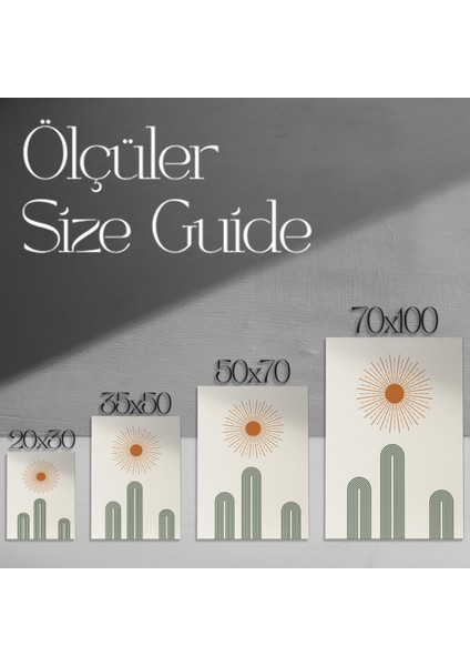 Minimalist Güneş ve Kavisler Soyut Sanat Tablosu modelleri