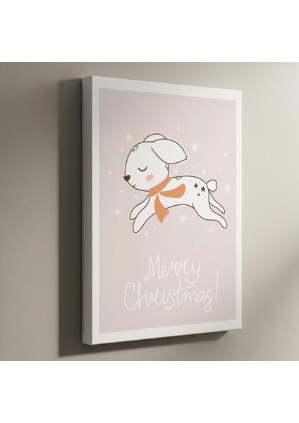 Sevimli Noel Tavşanı Kış Temalı Tablosu