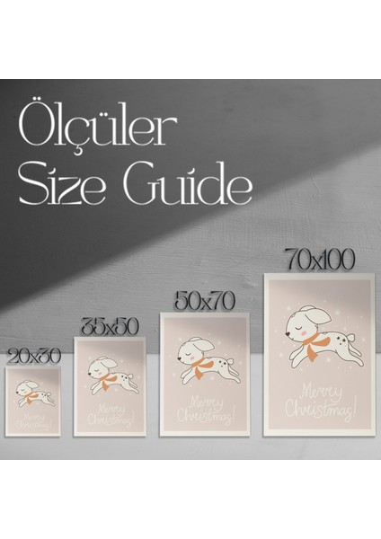 Sevimli Noel Tavşanı Kış Temalı Tablosu modelleri