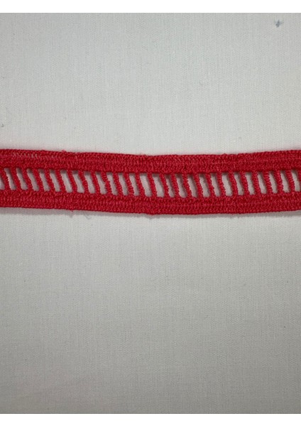 Güpür Merdiven Dantel Kırmızı 1 Metre
