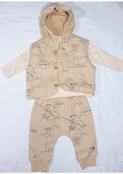 Kampçı Ayıcık %100 Pamuklu Bebek Tulumu ve Beresi Seti | Unisex fiyatları